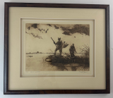BRETT SMITH " MARSH GUNNERS " ETCHING FRAMED BRETT SMITH " MARSH GUNNERS " ETCHING FRAMED
