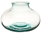 VIETRI RECYCLED GLASS SHALLOW BOTTLE VASE VIETRI RECYCLED GLASS SHALLOW BOTTLE VASE